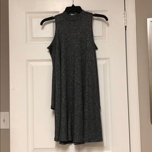 Aqua knit silver and gray dress.